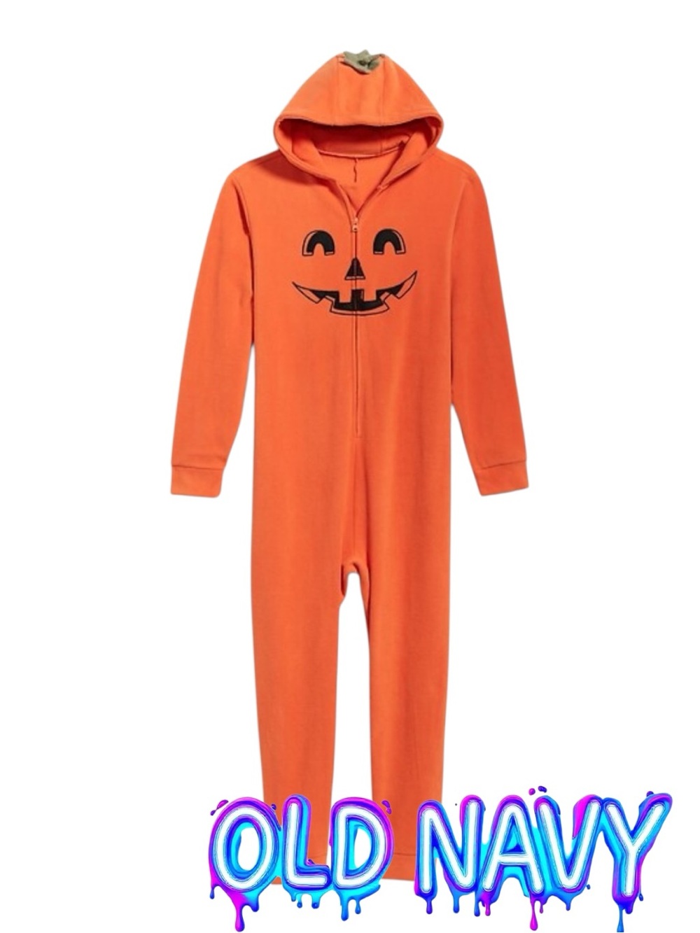Old Navy Orange Pumpkin Zip-Up Onesie Hoodie size 6-7